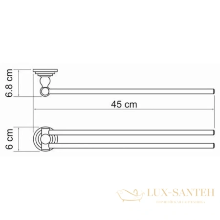 полотенцедержатель wasserkraft isar k-7331 45 см, темная бронза