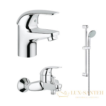 комплект смесителей grohe euroeco 124428, хром