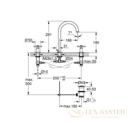 смеситель grohe atrio 20008003 для раковины, хром