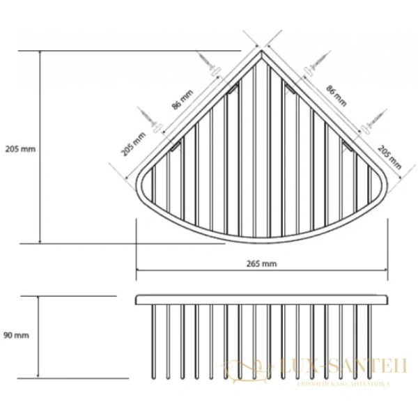 полка угловая bemeta graphit 156208312, графит