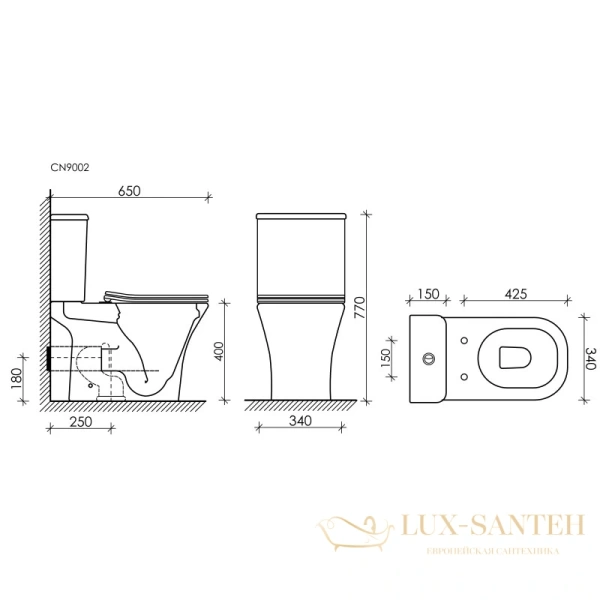 бачок для унитаза ceramica nova alfa cn9002-t, белый