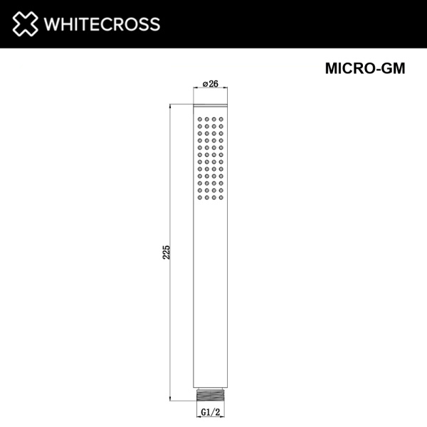 душевая лейка whitecross micro-gm, оружейная сталь