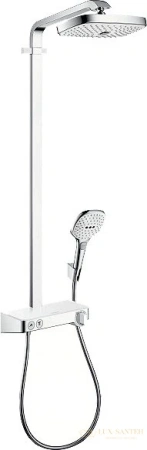 душевая система hansgrohe raindance select e 300 2jet showerpipe 27126400 белый/хром