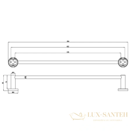 полотенцедержатель villeroy & boch elements-tender tva15100200061 65,4 см, хром