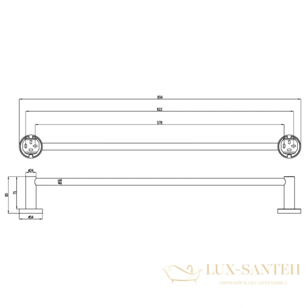 полотенцедержатель villeroy & boch elements-tender tva15100200061 65,4 см, хром