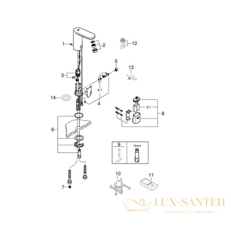 смеситель grohe eurosmart cosmopolitan 36330001 для раковины электронный, хром