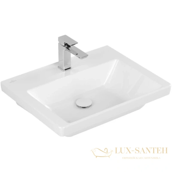 раковина villeroy & boch subway 3.0 4a706101 60х47 см, альпийский белый