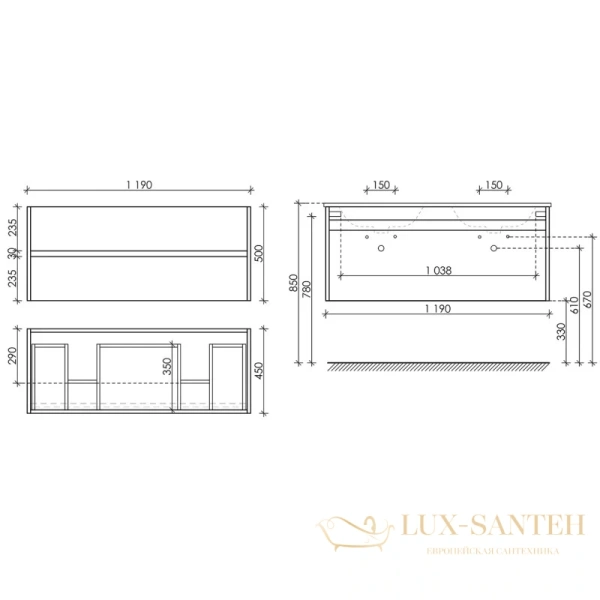 тумба sancos smart sm120-2w 119 см, белый глянец