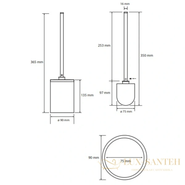 ерш bemeta dark 104913090, черный матовый