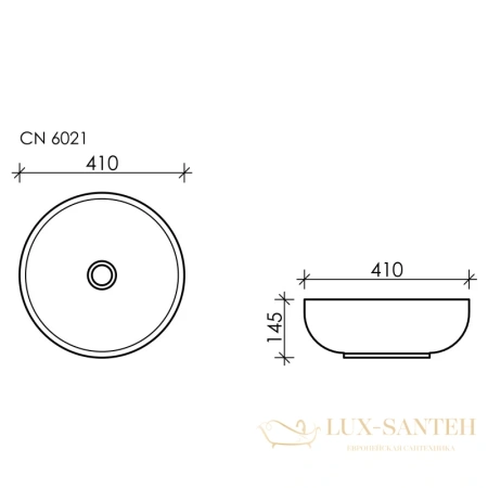 раковина ceramica nova element cn6021 41x41 см, белый