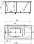 акриловая ванна aquatek альфа 140x70 alf140-0000019 с фронтальным экраном, слив слева, без гидромассажа