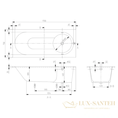 квариловая ванна villeroy & boch libra ubq170lib2v-01 170х75 см, альпийский белый