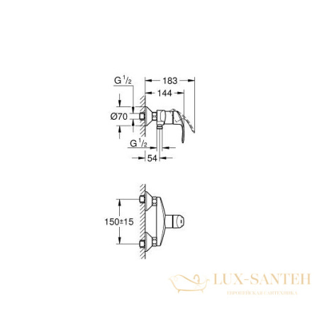 смеситель grohe eurosmart 33555002 для душа, хром