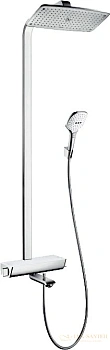 душевая стойка для ванны hansgrohe raindance select e 360 27113400 showerpipe, белый/хром