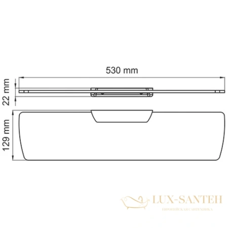 полка стеклянная wasserkraft elbe k-7224 53 см, черный