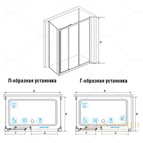 душевой уголок rgw classic 04094008-011 cl-40 100х80, профиль хром, стекло прозрачное