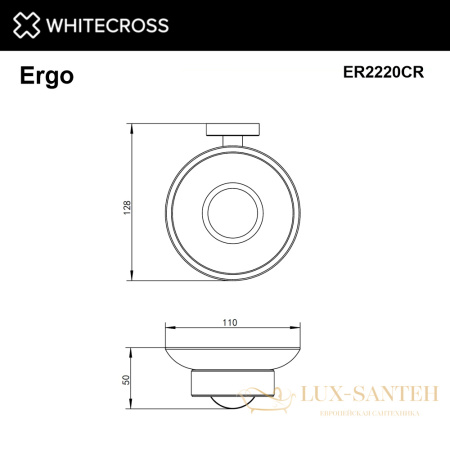 мыльница подвесная whitecross ergo er2220cr, хром