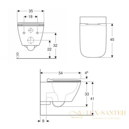 унитаз подвесной geberit smyle square 500.685.01.1 безободковый, белый