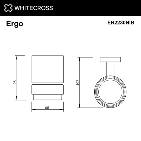 стакан подвесной whitecross ergo er2230nib, брашированный никель