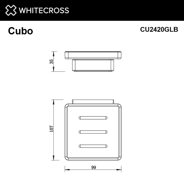 мыльница подвесная whitecross cubo cu2420glb, брашированное золото