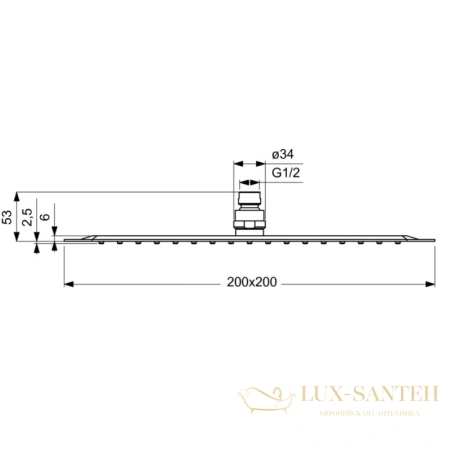 душевой комплект ideal standard ceraterm bd006xc 200 мм, хром