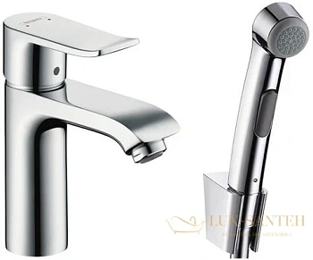 смеситель hansgrohe metris 31285000 для раковины с гигиеническим душем