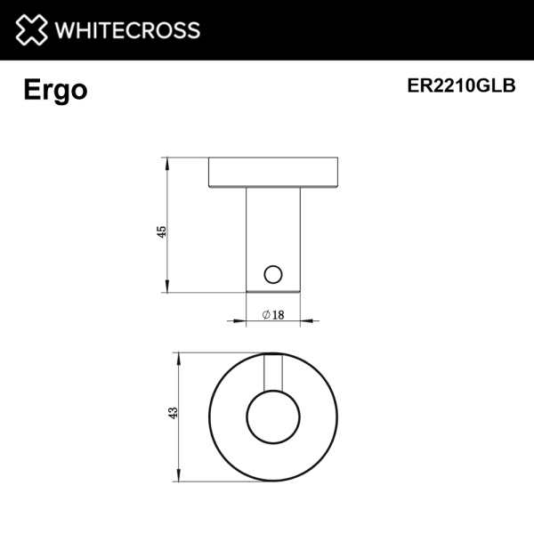 крючок whitecross ergo er2210glb, брашированное золото