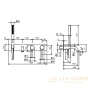 смеситель для ванны встраиваемый fantini nostromo, 50 02 e820b, с ручным душем, излив 150 мм, (наружняя часть), хром