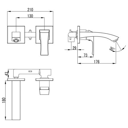 смеситель для раковины встраиваемый lemark unit lm4526c