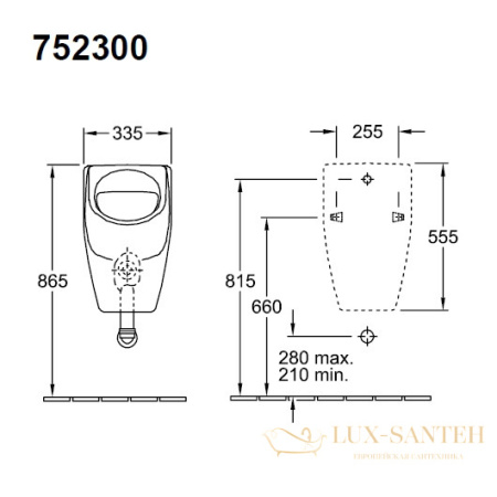 писсуар villeroy & boch o.novo 75230001, 