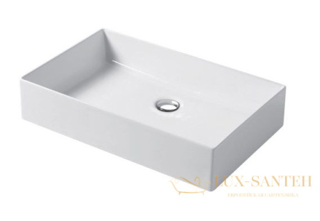 раковина прямоугольная disegno ceramica slim ss06038001 накладная 60х38х12 см, белый глянцевый