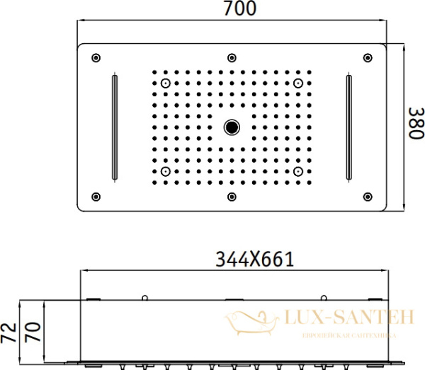 верхний душ rgw shower panels 21140272-01 sp-72, хром