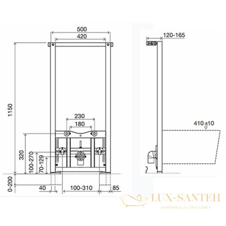 инсталляция oli bidet sanitarblock 136078 для подвесного биде