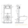комплект aqueduto инсталляция tecnica aqds036t с подвесным унитазом cone 480x360, сиденье микролифт, панель смыва circulo черный матовый, смыв торнадо