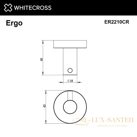 крючок whitecross ergo er2210cr, хром