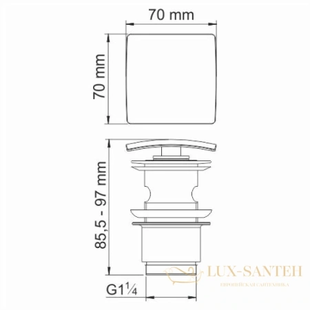 донный клапан wasserkraft glan a166 с переливом, черный глянец