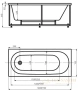 акриловая ванна aquatek оберон 170x70 без фронтального экрана, без гидромассажа