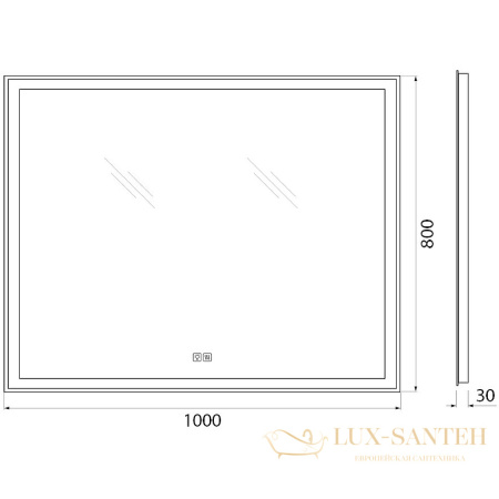 зеркало belbagno spc spc-grt-1000-800-led-tch-warm с подсветкой, с подогревом, с сенсорным выключателем 