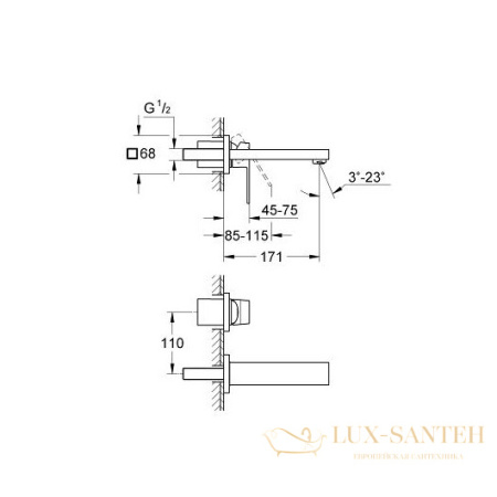 смеситель grohe eurocube 19895000 для раковины, хром