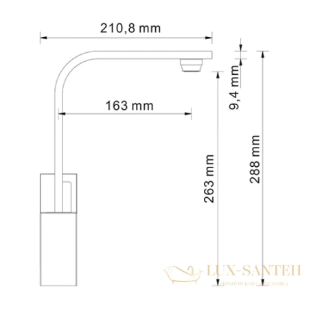 смеситель wasserkraft alme 1507 для кухни, хром