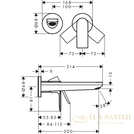 смеситель для раковины hansgrohe rebris e 72568670, черный матовый