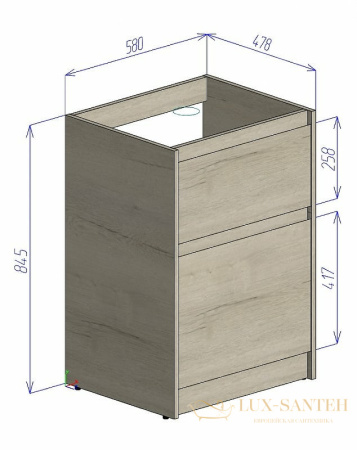 тумба под раковину belbagno kraft kraft-lvd-580/1200-2c-pia-rnn 120 см, rovere nebrasca nature