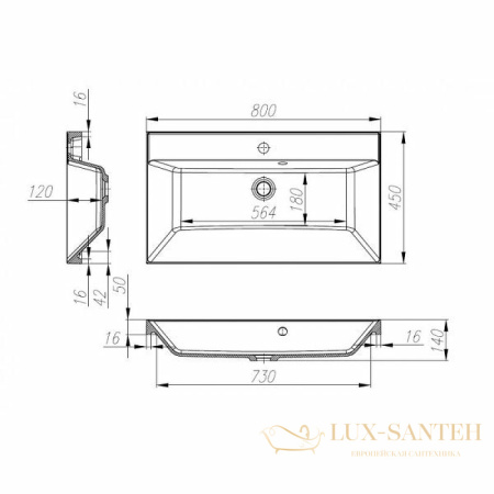 раковина belbagno bb800/450-lv-mr-ast 80 см, белый