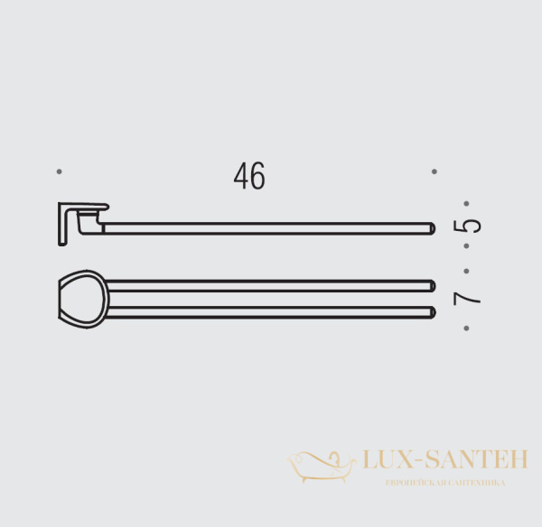 полотенцедержатель двойной colombo design khala b1813 46 см, хром