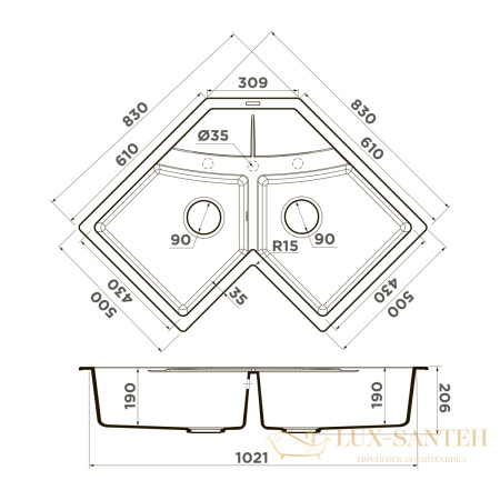 кухонная мойка omoikiri sumi 83c-wh 4997174 tetogranit, белый