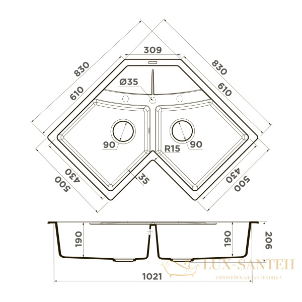 кухонная мойка omoikiri sumi 83c-wh 4997174 tetogranit, белый