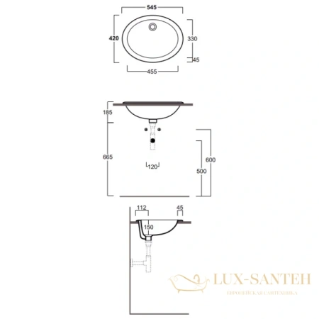 раковина simas lavabi d'arredo s50p bi 54,5x42 см, белый