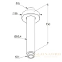 потолочный кронштейн kludi a-qa 6651539-00 150 мм, черный матовый