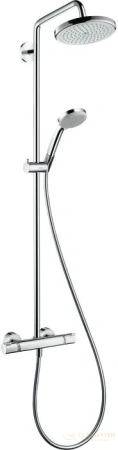 душевая стойка hansgrohe croma 27185000 220 air 1jet showerpipe, поворотный держатель 400 мм, ½’