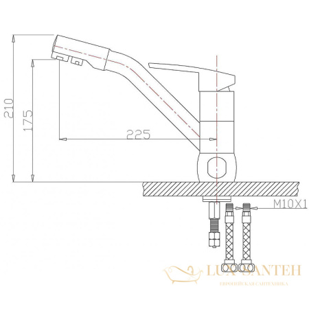 смеситель zorg sanitary zr400kf-47-br для кухни, бронза